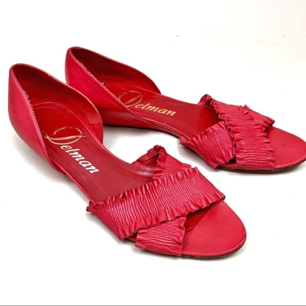 Delman Fuchsia Pink Ruffle Flats
